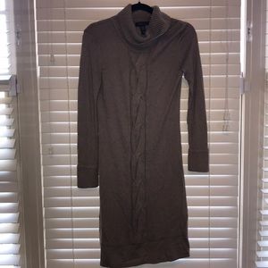 long tan/brown knit dress